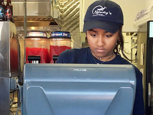 First Daughter Sasha Obama working summer job as take-out cashier on Martha's Vineyard.