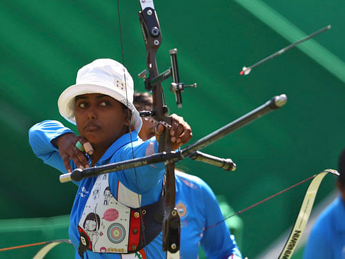 Deepika Kumari (IND) of India competes. Reuters Photo.
