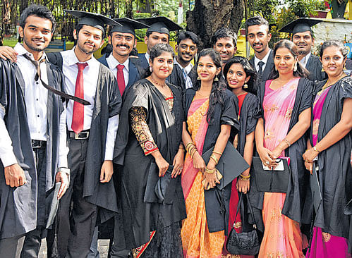proud moment  Some of the graduating students. DH Photo by S K Dinesh