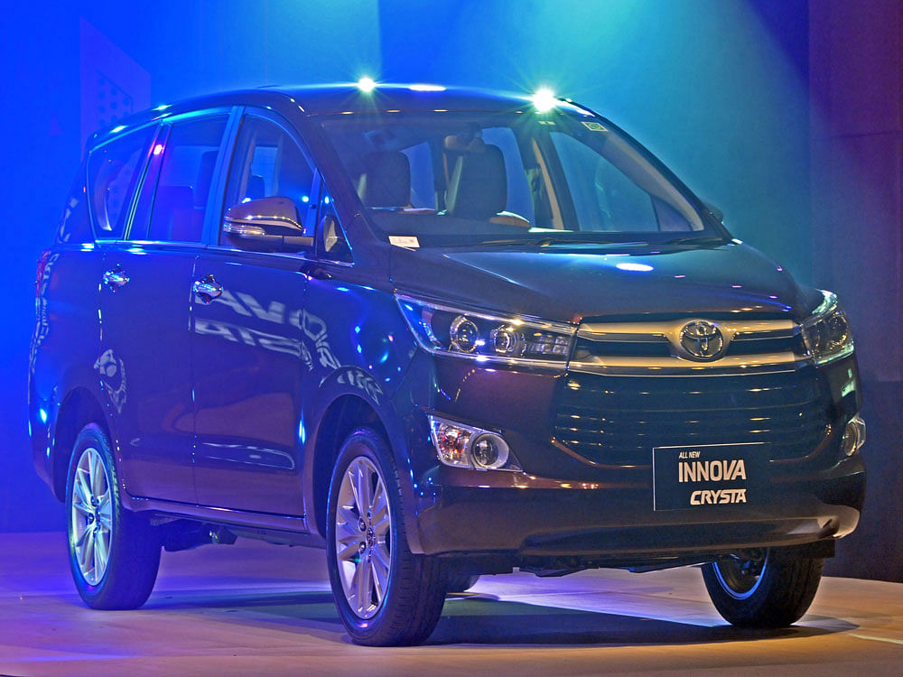 Competitively priced in the range of Rs 13,72,800 and Rs 19,62,300 (ex-showroom New Delhi), the bookings and deliveries of new Innova Crysta petrol will begin from Monday. pti file photo