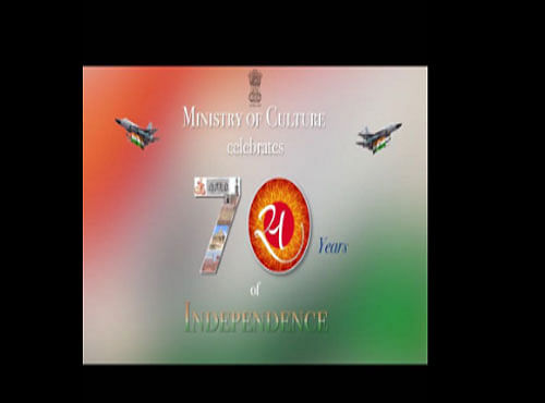 The opening portion of the Culture Ministry's over one- minute video celebrating '70 years of Independence' featured an animated sequence of the two JF-17 flying with the Indian flag. Picture courtesy Twitter