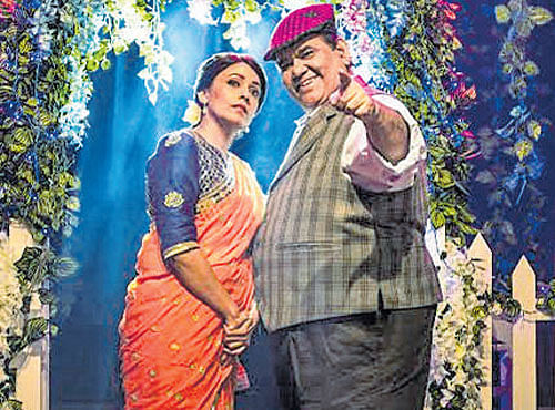 jolly Actors Satish Kaushik and  Meghna Malik in 'Mr & Mrs Murarilal'.
