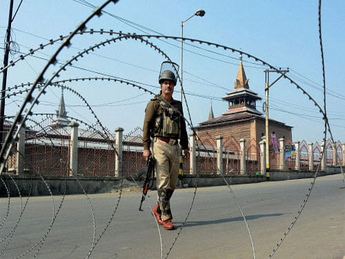 Meanwhile, strike and curfew continued in Kashmir on the 36th consecutive day with dozens of protesters and security personnel injured in fresh violence across the Valley. PTI file photo