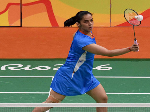 Saina looked totally rusty as she squandered an initial 6-1 lead to allow Maria level the scores at 8-8 with the Indian burying the shuttle in the net. PTI photo.