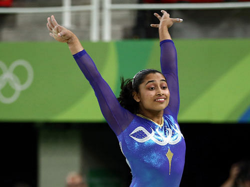 In the women's vault final, Dipa's average score was 15.066 from her two vaults of Tsukahara-720 and Prudonova where she logged 14.866 and 15.266 respectively to finish fourth behind Switzerland's Giulia Steingruber who logged 15.216. Reuters photo