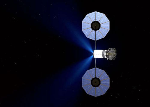 The robotic component of ARM will demonstrate the world's most advanced and most efficient solar electric propulsion system as it travels to a near-Earth asteroid (NEA). Photo courtesy: NASA/Twitter