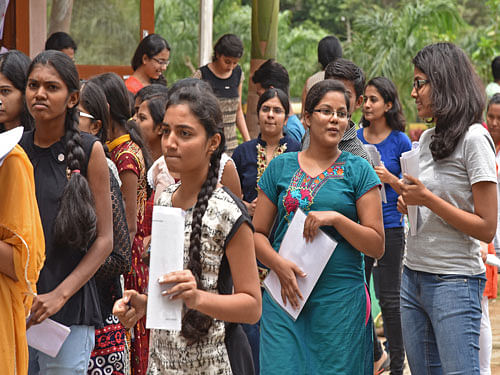 According to data released by CBSE, which conducted the examination, of the 8,02,594 registered candidates, 7,31,223 appeared for the examination. DH File Photo.