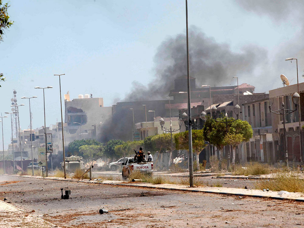 Loyalist forces have been pushing to clear Sirte of the jihadists since expelling them from key positions including their headquarters at the Ouagadougou conference centre last week. Reuters photo
