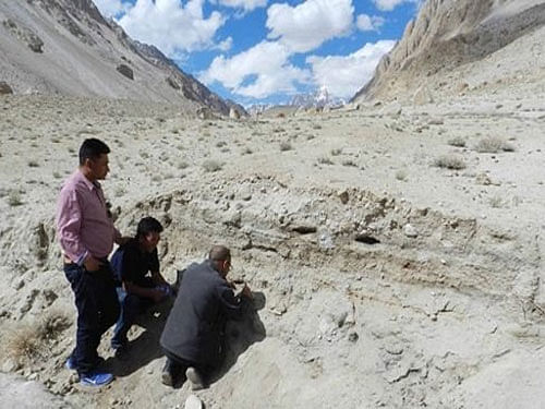 The site located on the way to Saser La was discovered by an ASI official during exploration work in Nubra Valley. Saser La leads to the Karakoram Pass in Ladakh. Image: Twitter