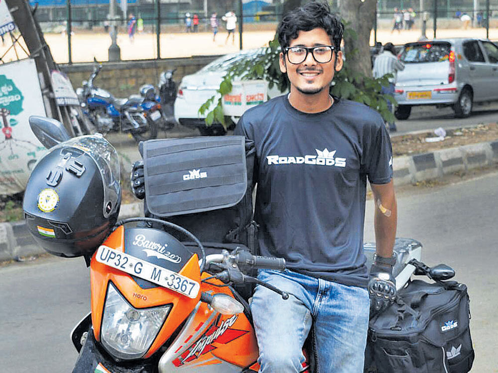 Gaurav Siddharth from Lucknow breaks the Guinness Record in Bengaluru on Tuesday.