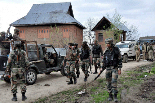 Two army men and a cop were killed while three other security personnel were injured today in a militant attack in Baramulla district of Kashmir, police said. PTI file photo