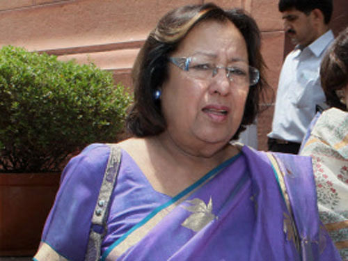 Heptulla, 76, had last month resigned as Minority Affairs Minister from Union Cabinet. PTI File Photo.