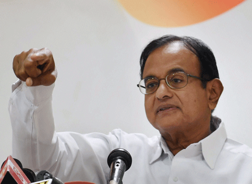 In his statement, Chidambaram said the loss of lives-- of protesting youth, other civilians and security forces-- has devastated all and it must stop. PTI File Photo.