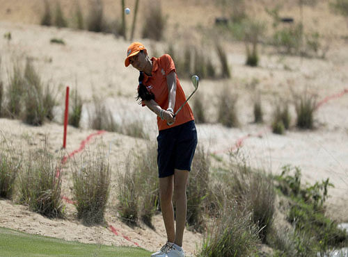 Aditi got a bogey on the second hole before bouncing back with a birdie on the fifth. However, her inconsistency led to a bogey on the seventh hole as she completed the front-nine with a score of one-over 36. PTI photo