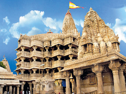 The golden city: The main temple in Dwarka.