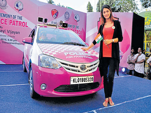 Actor Mamta Mohandas during the launch of Pink Police Patrol.