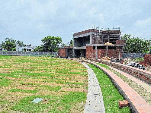 A view of the mini-stadium coming up in Shastrinagar area of Patna. Mohan Prasad