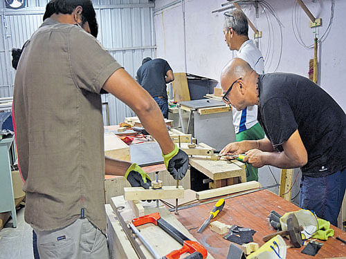 A carpentry workshop in Workbench projects.