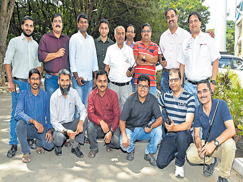 enthusiastic (Sitting, from left) Sumukh, Mansoor, Sampath, Poojith, Avinash and Mahesh. (Standing, from left) Sujith, Likith, Puneeth, Mallik, Sathyapal, Vishwanath, Baliga,  Srinivas and Vishwas.