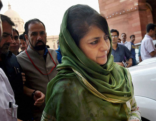 Mehbooba said the prevailing painful situation in Kashmir necessitates reaching out to all shades of the political opinion in the state and initiating substantive political and economic measures to revive and consolidate the peace and resolution process. PTI File Photo.