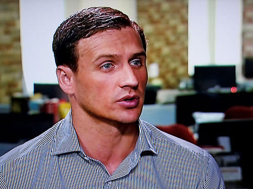 In this still image from video Olympic gold medallist swimmer Ryan Lochte of the U.S. gives an interview to Globo TV at their studios in New York City, August 20, 2016. Courtesy Globo TV via REUTERS