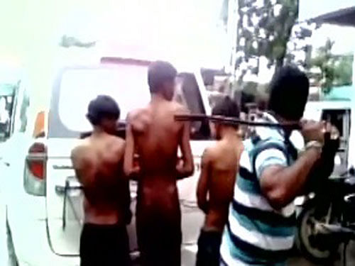 The cow vigilantes had also videographed the incident and it went viral on social media after a nationwide uproar over July 11 public flogging of four dalit youths at Una.  Screen grab