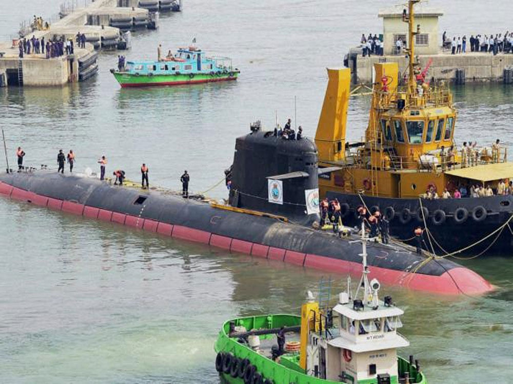 The 66-metre-long INS Kalvari is part of an over USD 3.5 billion contract signed by the defence ministry with French firm DCNS in October 2005 to jointly develop six submarines. PTI Photo