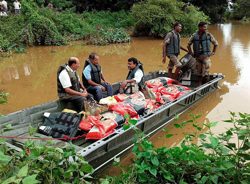 In Uttar Pradesh, two persons were killed since yesterday in the floods which have affected around 8.7 lakh people in 987 villages of 28 districts in the state, officials said. pti file photo