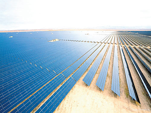 ambitious: A view of First Solar's energy plant. Apple recently received a federal designation for its energy subsidiary that allows it to become a wholesale seller of electricity, and will purchase electricity generated by the plant to power its stores in California. first solar