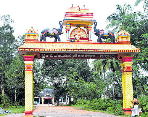 revered (From left) The colourful arch of Guddattu Vinayaka Temple, Kundapur. PHOTO BY A sheshagiri bhat