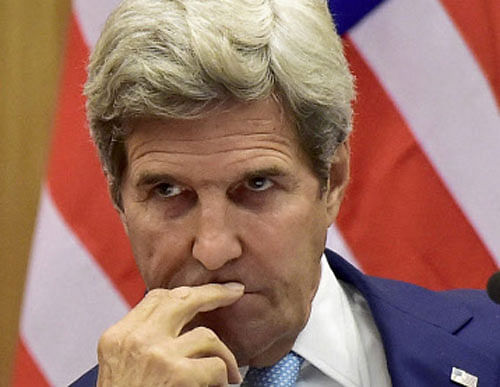 US Secretary of State John Kerry at a press conference. PTI photo