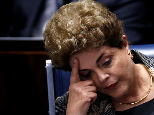 Brazil's suspended President Dilma Rousseff attends the final session of debate and voting on Rousseff's impeachment trial in Brasilia, Brazil, August 29, 2016. REUTERS