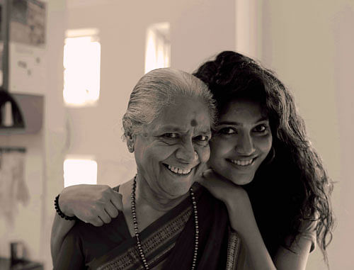 Cute: Samyukta with her grandmother Bhargavi Narayan.