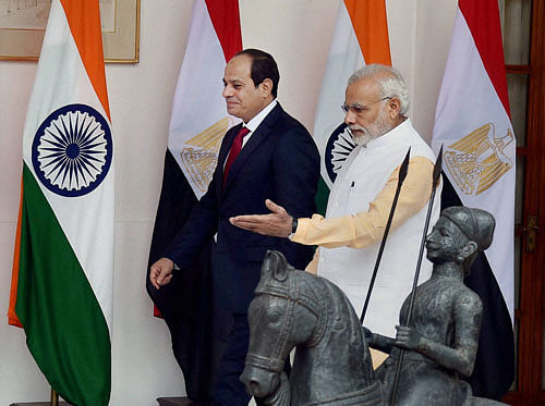 Prime Minister Narendra Modi and Egyptian President Abdel Fattah el-Sisi. PTI file photo