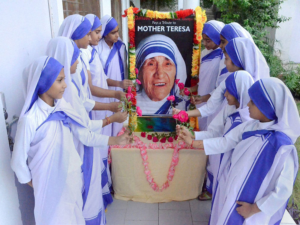 In Mother Teresa's case, the process will come to a formal end tomorrow when Pope Francis declares the church's newest saint. PTI File Photo