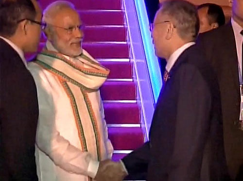 Prime Minister Narendra Modi arrives in Hangzhou (China) for the Annual G-20 Leaders Summit. ANI/Twitter