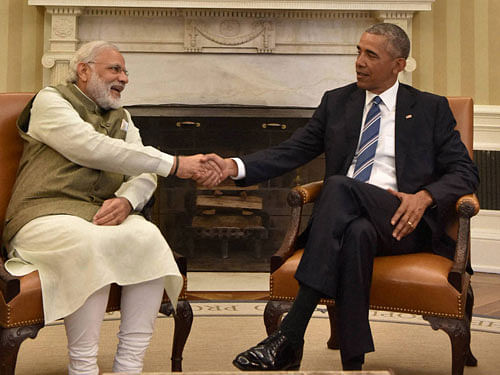 PM Modi and Obama. PTI file photo
