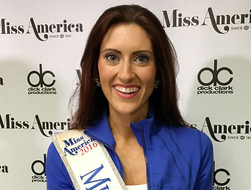 Miss Missouri Erin O'Flaherty, the first openly gay contestant in the Miss America pageant, poses in Atlantic City, New Jersey, U.S., September 8, 2016. To match USA-MISSAMERICA/LGBT. REUTERS