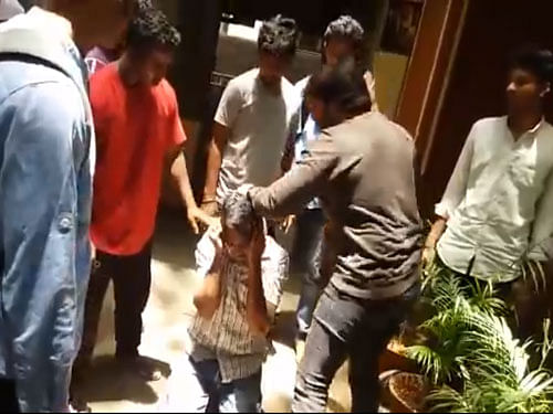 A purported video of the incident has gone viral on the internet showing around half-a-dozen men thrashing the student. Video grab