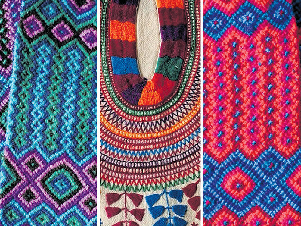 Textiles from Chiapas, the southern state of Mexico, are on display at an exhibition.