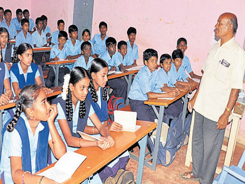 The revised textbooks will be applicable to all schools  affiliated to the state board, including government, aided and private. dh file Photo