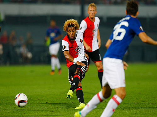 Feyenoord's Tonny Vilhena shoots. Reuters Photo.