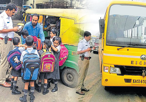 Some parents take time from their busy work schedules to drop their children to school and pick them up.  DH