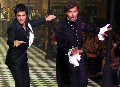 Superstar Shah Rukh Khan and Hrithik Roshan. PTI file photo