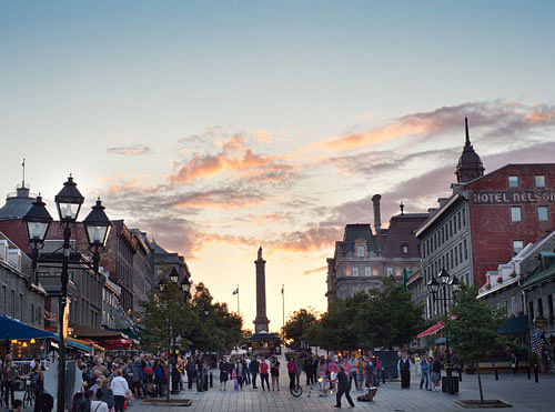 A safer vacation: A public square in the Vieux Port neighbourhood of Montreal, Quebec, Canada. With the fear of terrorist attacks affecting vacationers' plans, one of the big winners has been North America, particular Canada. NYT