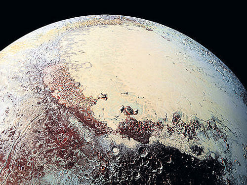 Methane frost also appears all over the northern hemisphere, except at the equator, while carbon monoxide ice in smaller amounts was only detected in Sputnik Planum. Image courtesy Twitter.