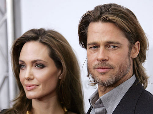 Hollywood actress-filmmaker Angelina Jolie and her actor husband Brad Pitt. File photo.