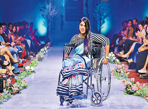 BEAUTIFUL Model Esther displays Archana Kochhar designs at 'Bangalore Fashion Week'.