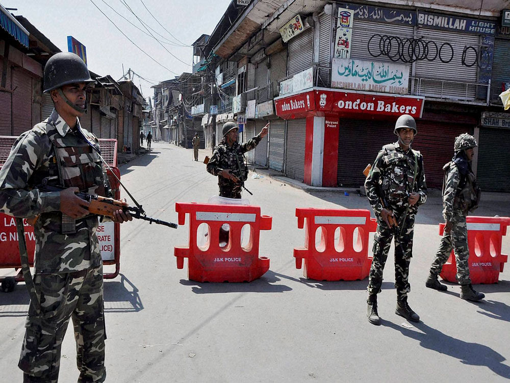 'Curfew was imposed in Kishtwar town and other nearby areas around 0400 hours today as a precautionary measure', SSP Kishtwar, Sandeep Wazir told PTI. PTI file photo