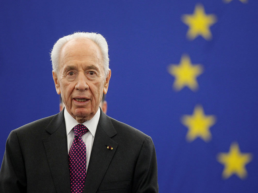 Peres was hospitalised following a stroke two weeks ago and had made some progress before a sudden deterioration in his condition on Tuesday. Reuters file photo